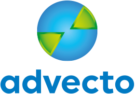 round Earth globe world logo for international Advecto business company