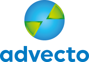 final logo for logo for international Advecto business partnering company, simple round Earth globe world with continent slices of europe and south america