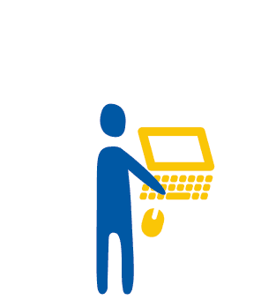 Project hand-drawn icon pictogram for IT specialist job position at Aviva