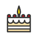 cake icon design for gamification: birthday