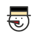 snowman icon design for gamification: ride on a cold day