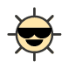 sun icon design for gamification: ride on a hot day