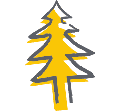 symbol handwritten icon illustration, drawing, forest tree nature environment for Budimex report