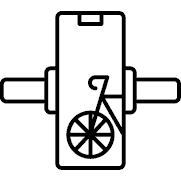 linear product category icon for phone accessories: bicycle holders