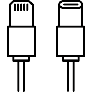linear icon of phone accessories product category: lightning cables