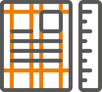 design of geometric linear stylish icon as a symbol of publication layout design services