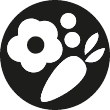 simple round benefit icon: for growing vegetables and ornamental plants