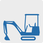 icon symbol pictogram for a web page showing excavator equipment