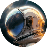 inspiration for digital marketing agency logo: helmet of an astronaut looking into space